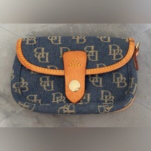 Dooney & Bourke Blue Denim Monogram Mini  with Tan Trim